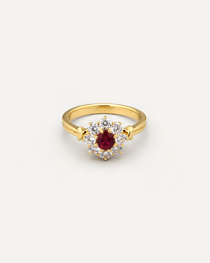 The Red Ember Halo Ring