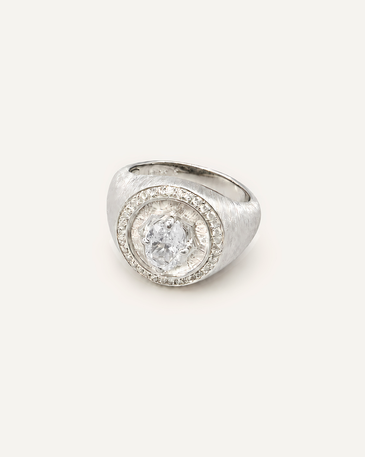 The Silver Halo Signet Ring